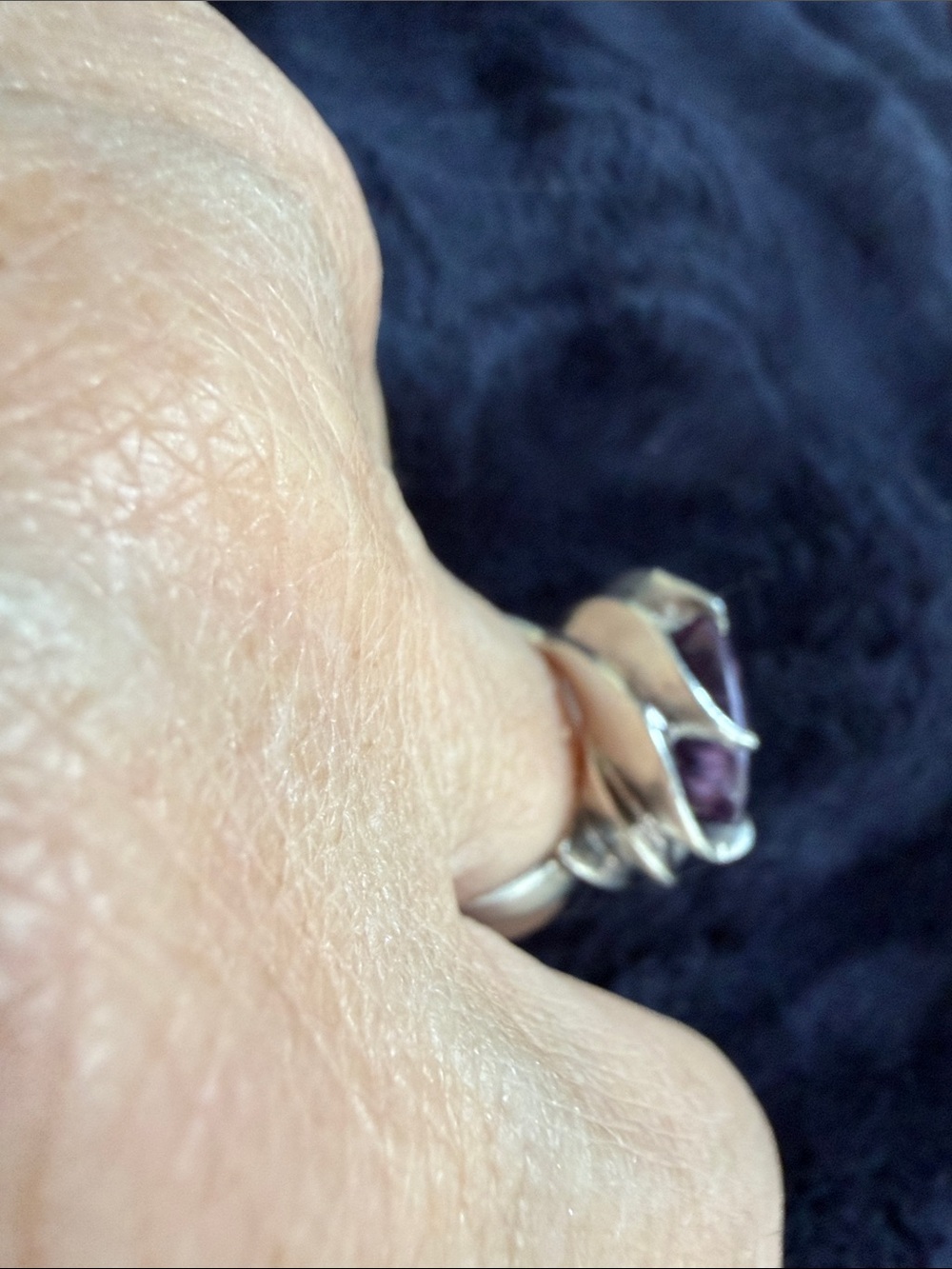 Sterling Silver Amethyst Statement Ring - Purple Gem